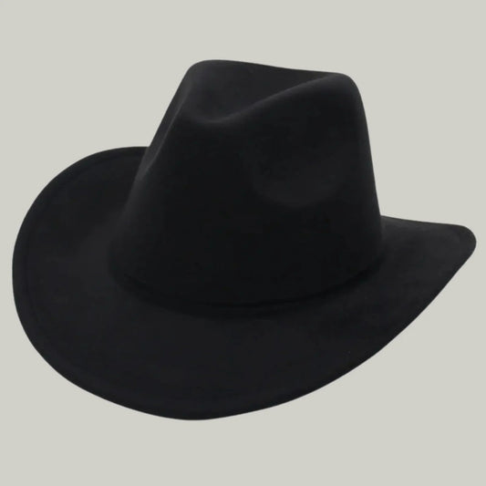Chapeau Cowboy Noir Mixte Uni Feutre