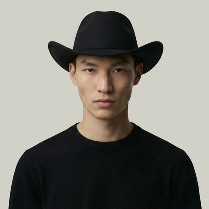 Chapeau Cowboy Noir Mixte Uni Feutre Maison Shelby