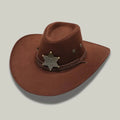 Chapeau Cowboy Terracotta Femme Feutre Étoile Shérif