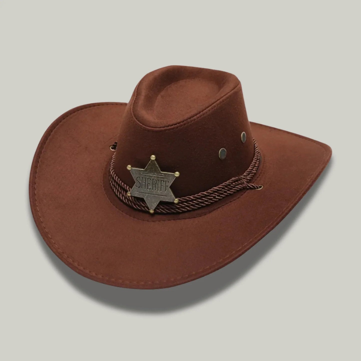 Chapeau Cowboy Terracotta Femme Feutre Étoile Shérif