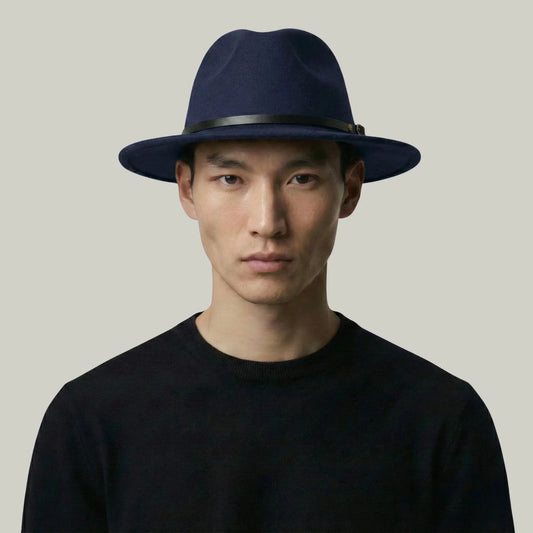 Chapeau Fedora Bleu Marine – Style Classique Homme & Femme Maison Shelby