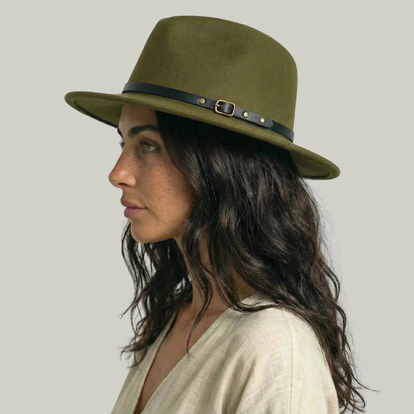 Chapeau Fedora Vert Kaki – Style Classique Homme & Femme Maison Shelby