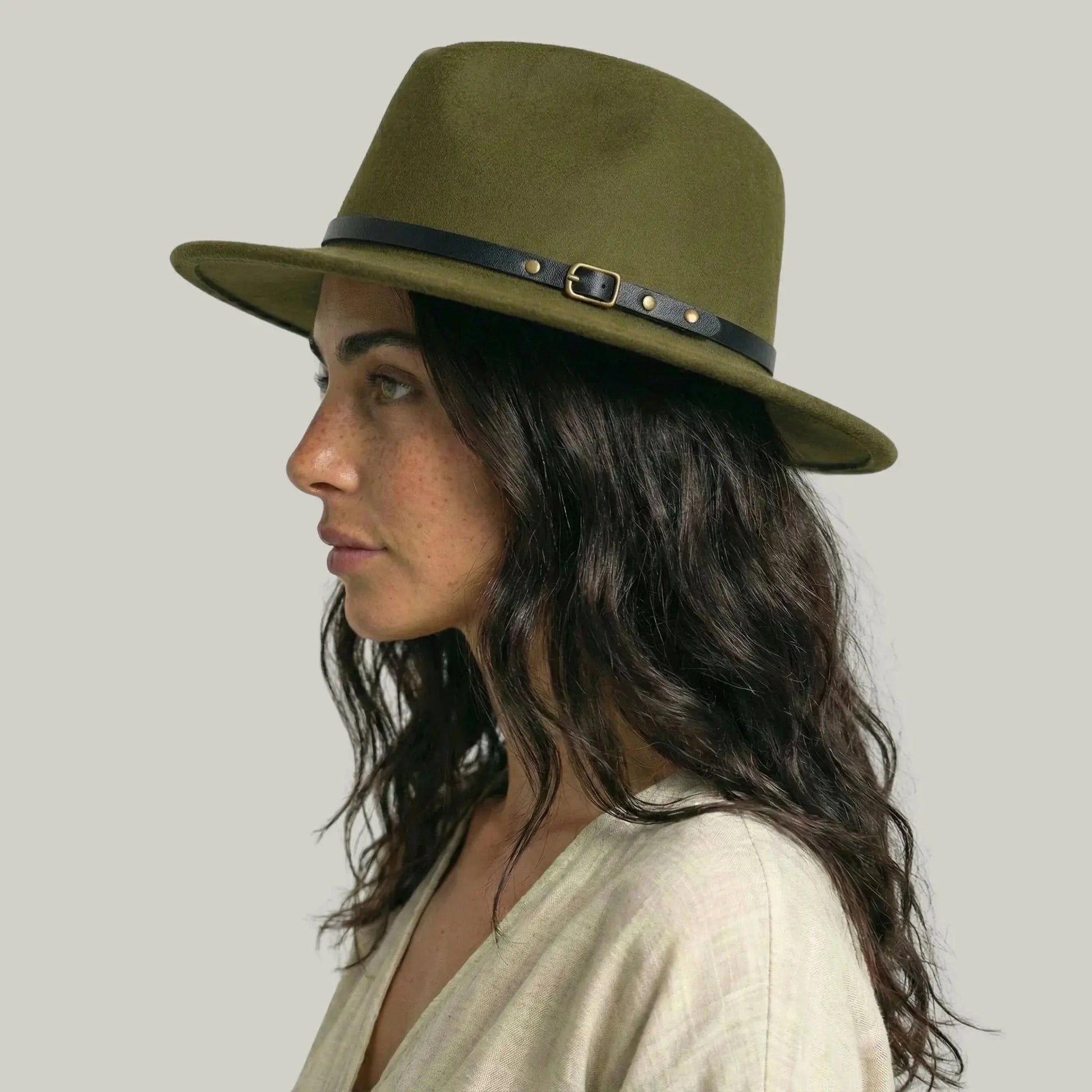 Chapeau Fedora Vert Kaki – Style Classique Homme & Femme Maison Shelby
