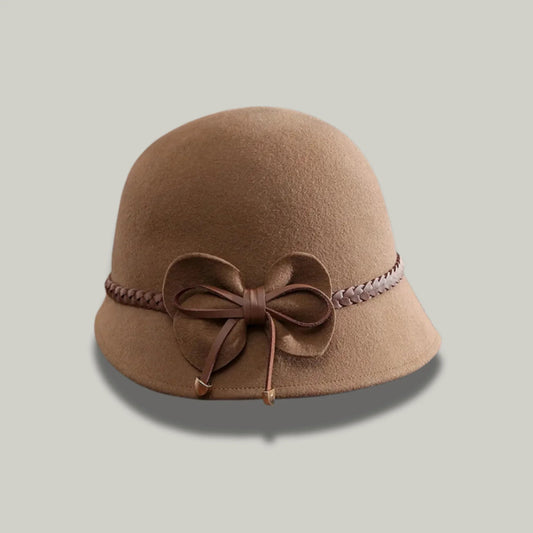 Chapeau Melon Femme Camel – Nœud et Lacet Tressé