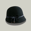 Chapeau Melon Femme Noir–Nœud et Lacet Tressé