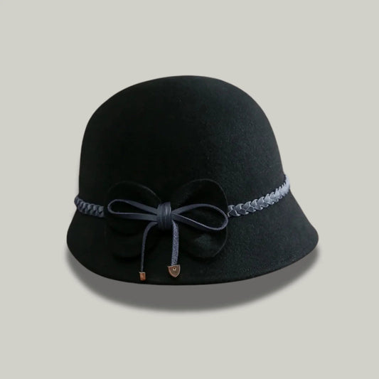 Chapeau Melon Femme Noir – Nœud et Lacet Tressé