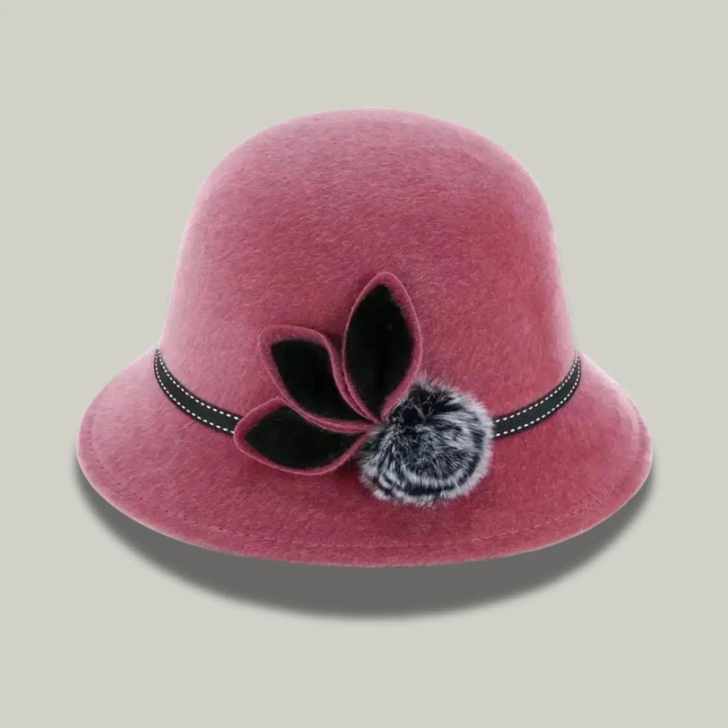 Chapeau Melon Femme Rose – Ornement Fleur Élégant Maison Shelby