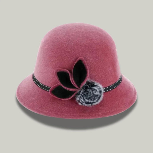 Chapeau Melon Femme Rose – Ornement Fleur Élégant