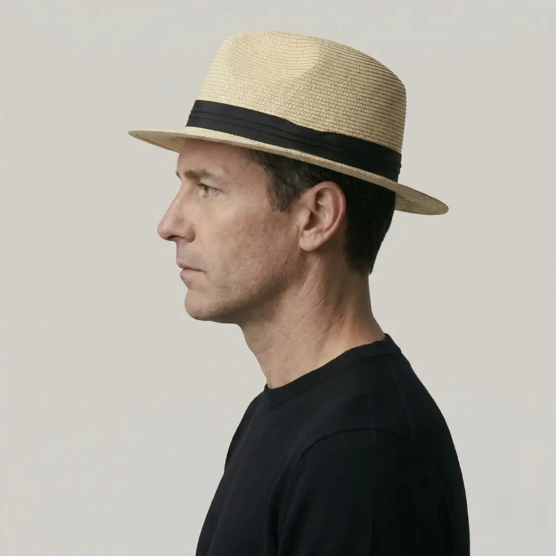 Chapeau Panama Paille Beige – Style Casual Homme Maison Shelby