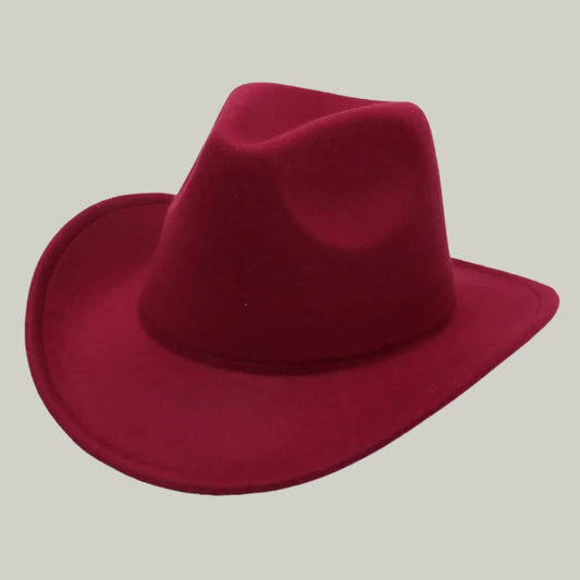 Chapeau de Cowboy Bordeaux – Style Épuré Homme & Femme