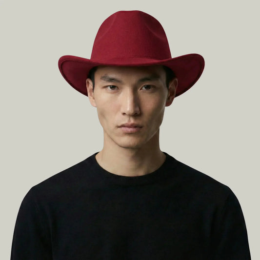 Chapeau de Cowboy Bordeaux – Style Épuré Homme & Femme Maison Shelby