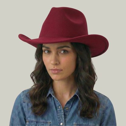 Chapeau de Cowboy Bordeaux – Style Épuré Homme & Femme Maison Shelby