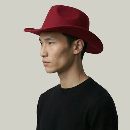 Chapeau de Cowboy Bordeaux – Style Épuré Homme & Femme Maison Shelby
