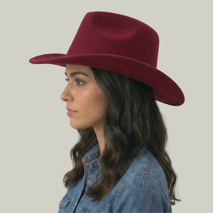 Chapeau de Cowboy Bordeaux – Style Épuré Homme & Femme Maison Shelby