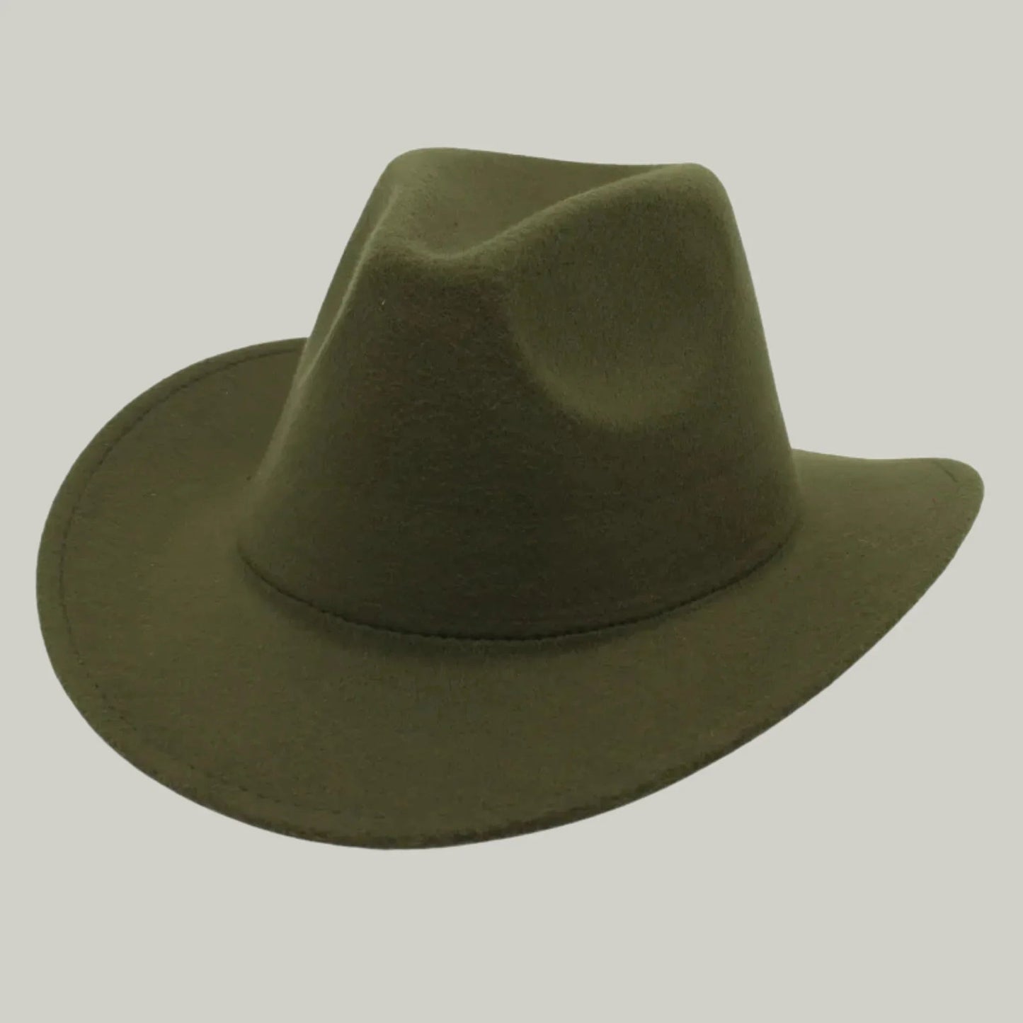 Chapeau de Cowboy Vert Kaki – Style Épuré Homme & Femme
