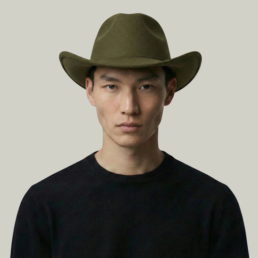 Chapeau de Cowboy Vert Kaki – Style Épuré Homme & Femme Maison Shelby