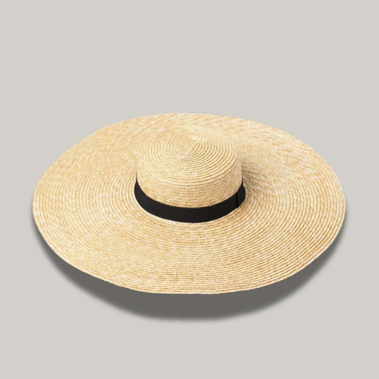 Chapeau de Paille Femme Beige – Grand Bord Ruban Noir