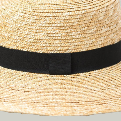 Chapeau de Paille Femme Beige – Grand Bord Ruban Noir