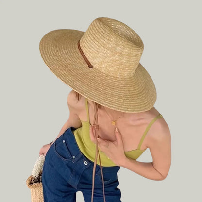 Chapeau de Paille Femme Beige – Style Provençal Grand Bord