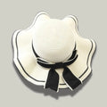 Chapeau été Femme Blanc–Nœud Noir Élégant
